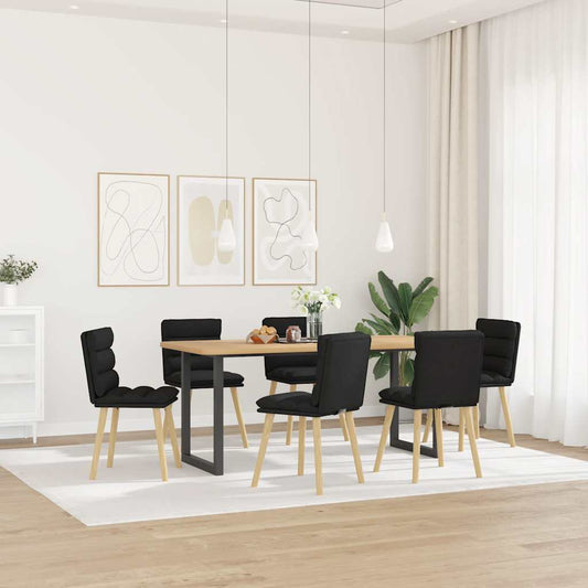 Eetkamerstoelen 6 st stof zwart is nu te koop bij PeponiXL, paradijselijk wonen!