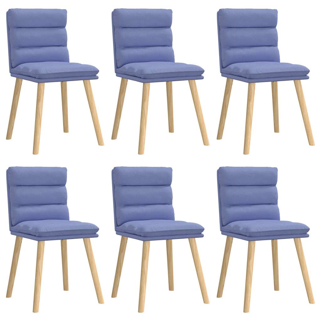 Eetkamerstoelen 6 st stof jeansblauw is nu te koop bij PeponiXL, paradijselijk wonen!