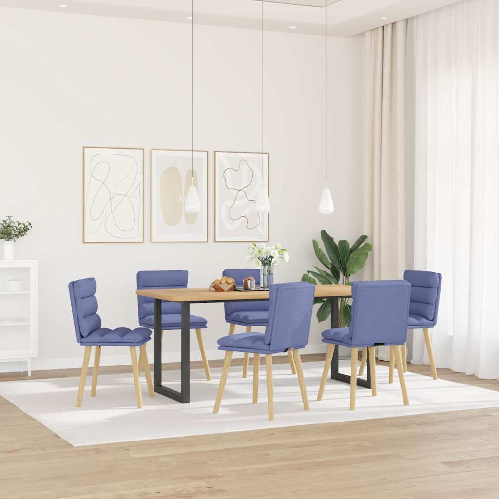 Eetkamerstoelen 6 st stof jeansblauw is nu te koop bij PeponiXL, paradijselijk wonen!