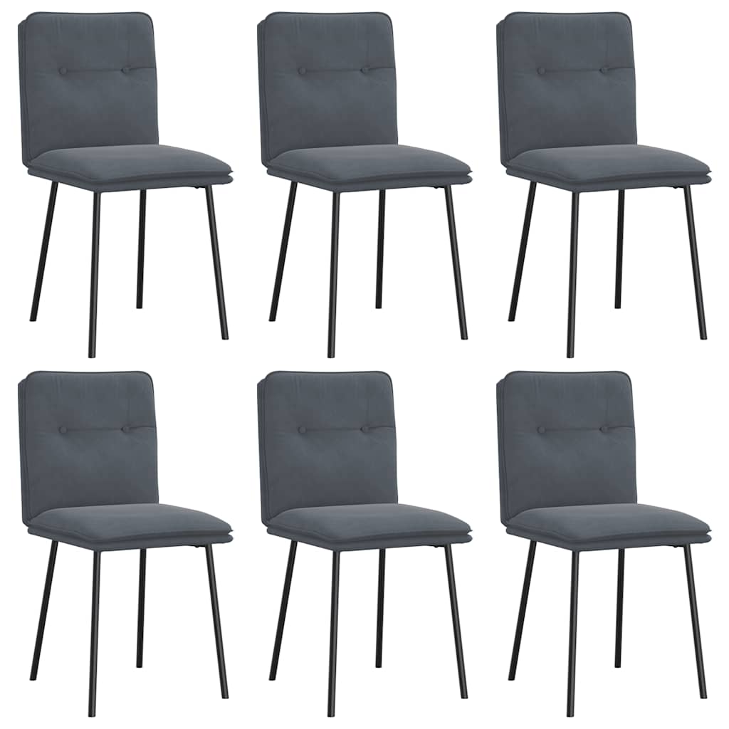 Eetkamerstoelen 6 st fluweel donkergrijs is nu te koop bij PeponiXL, paradijselijk wonen!