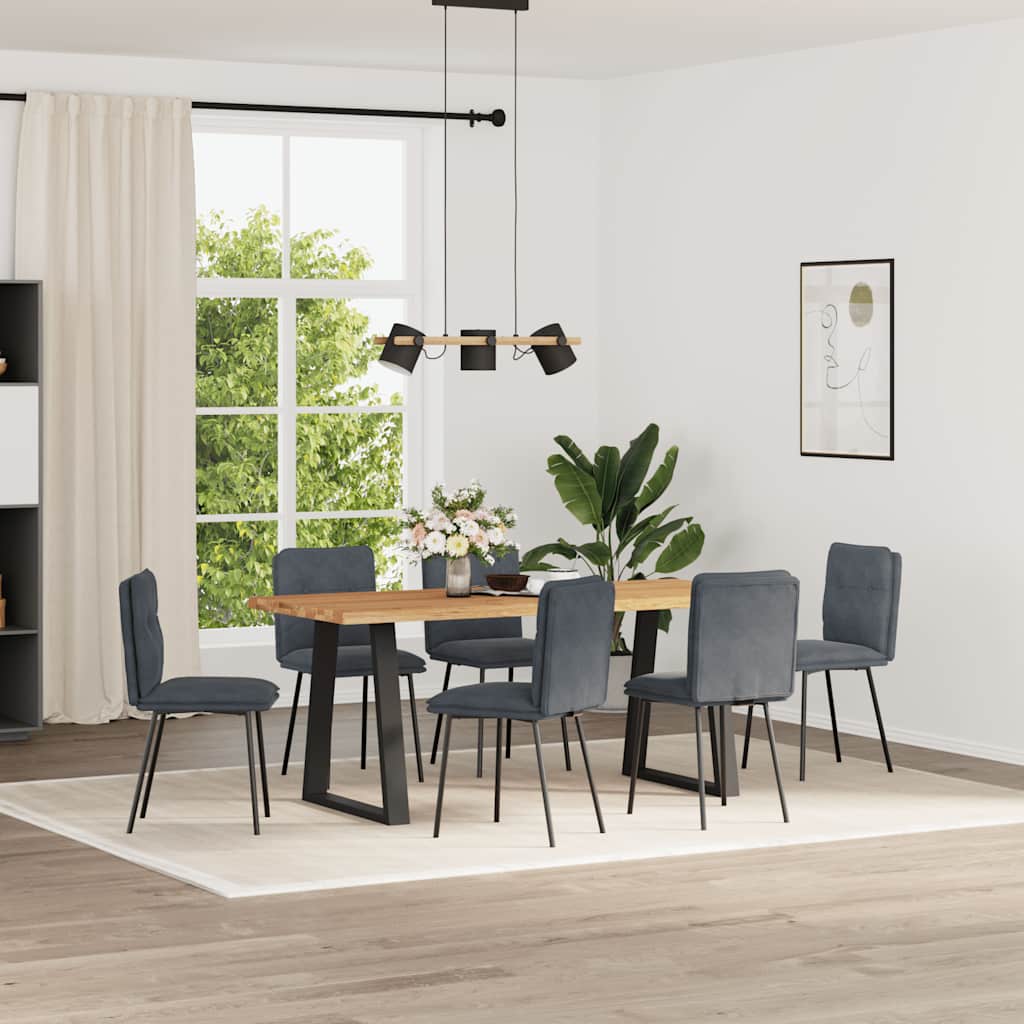 Eetkamerstoelen 6 st fluweel donkergrijs is nu te koop bij PeponiXL, paradijselijk wonen!