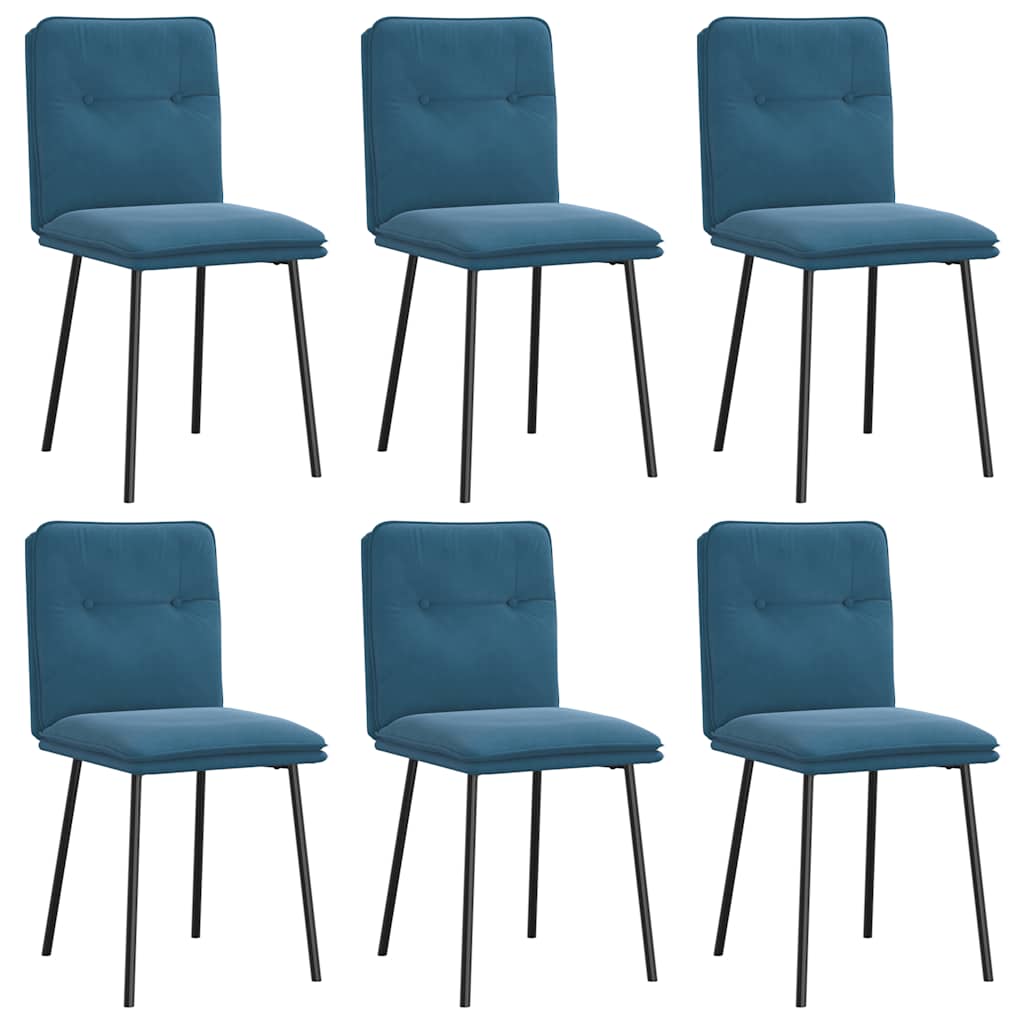Eetkamerstoelen 6 st fluweel blauw is nu te koop bij PeponiXL, paradijselijk wonen!