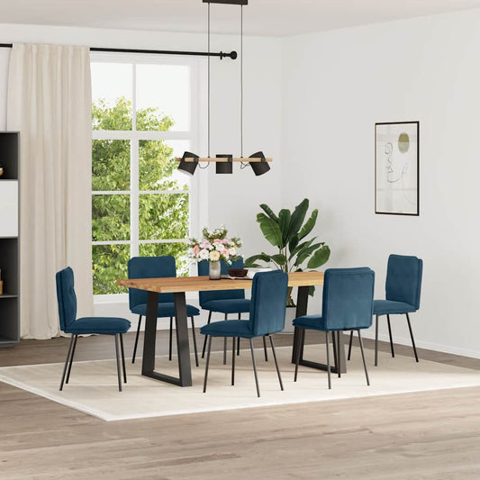Eetkamerstoelen 6 st fluweel blauw is nu te koop bij PeponiXL, paradijselijk wonen!