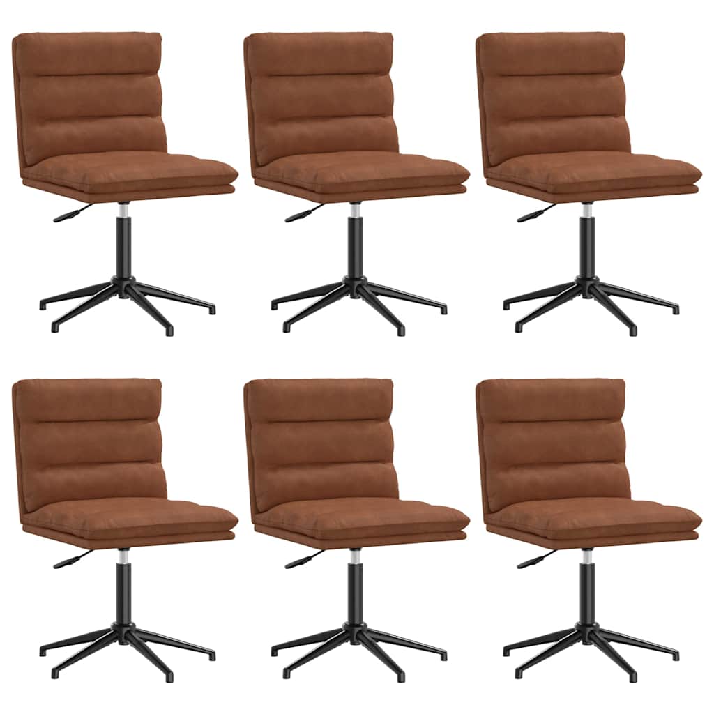 Eetkamerstoelen 6 st kunstleer bruin is nu te koop bij PeponiXL, paradijselijk wonen!