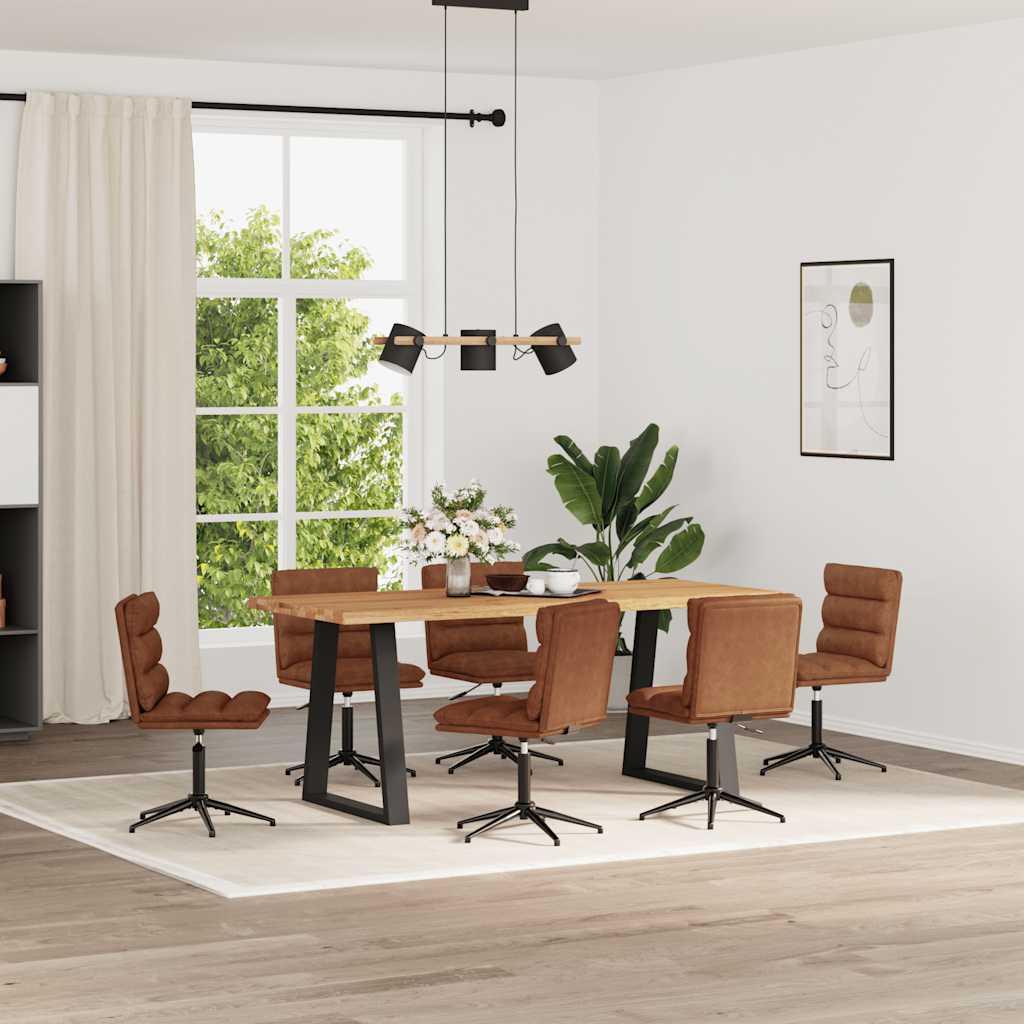Eetkamerstoelen 6 st kunstleer bruin is nu te koop bij PeponiXL, paradijselijk wonen!