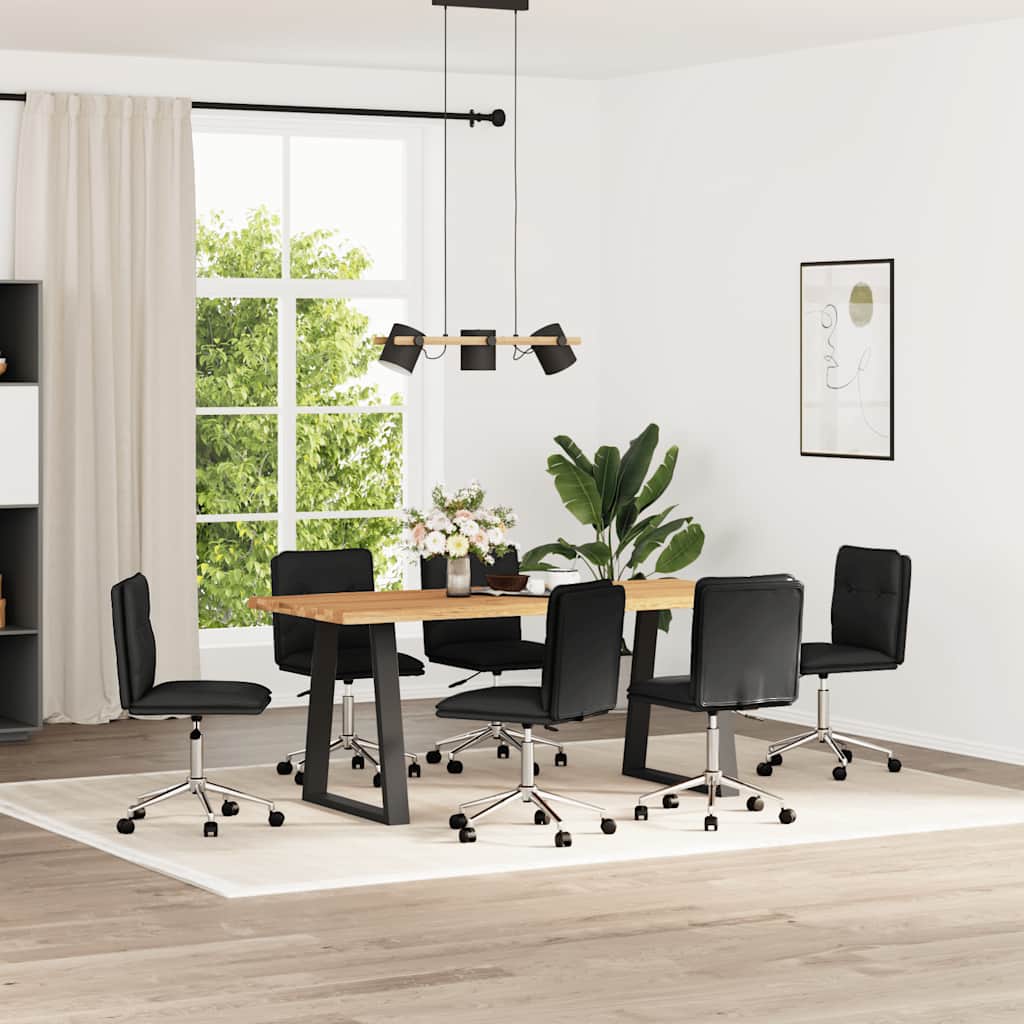 Eetkamerstoelen 6 st kunstleer zwart is nu te koop bij PeponiXL, paradijselijk wonen!