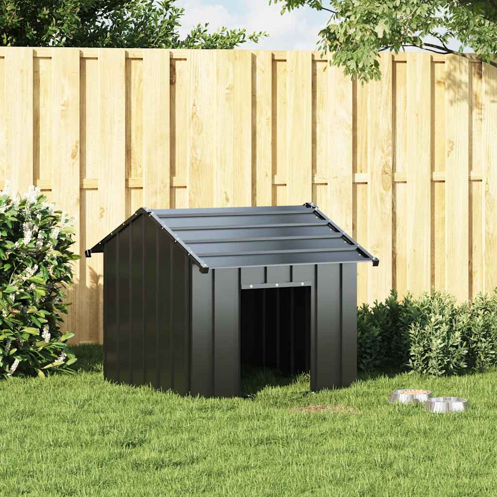 Hondenhok met dak 85x107x81 cm gegalvaniseerd staal is nu te koop bij PeponiXL, paradijselijk wonen!