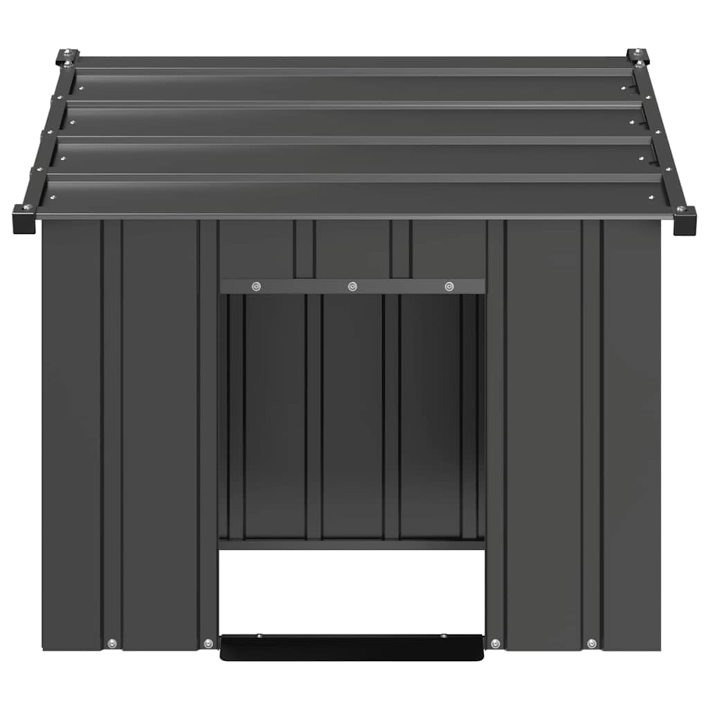 Hondenhok met dak 85x107x81 cm gegalvaniseerd staal is nu te koop bij PeponiXL, paradijselijk wonen!