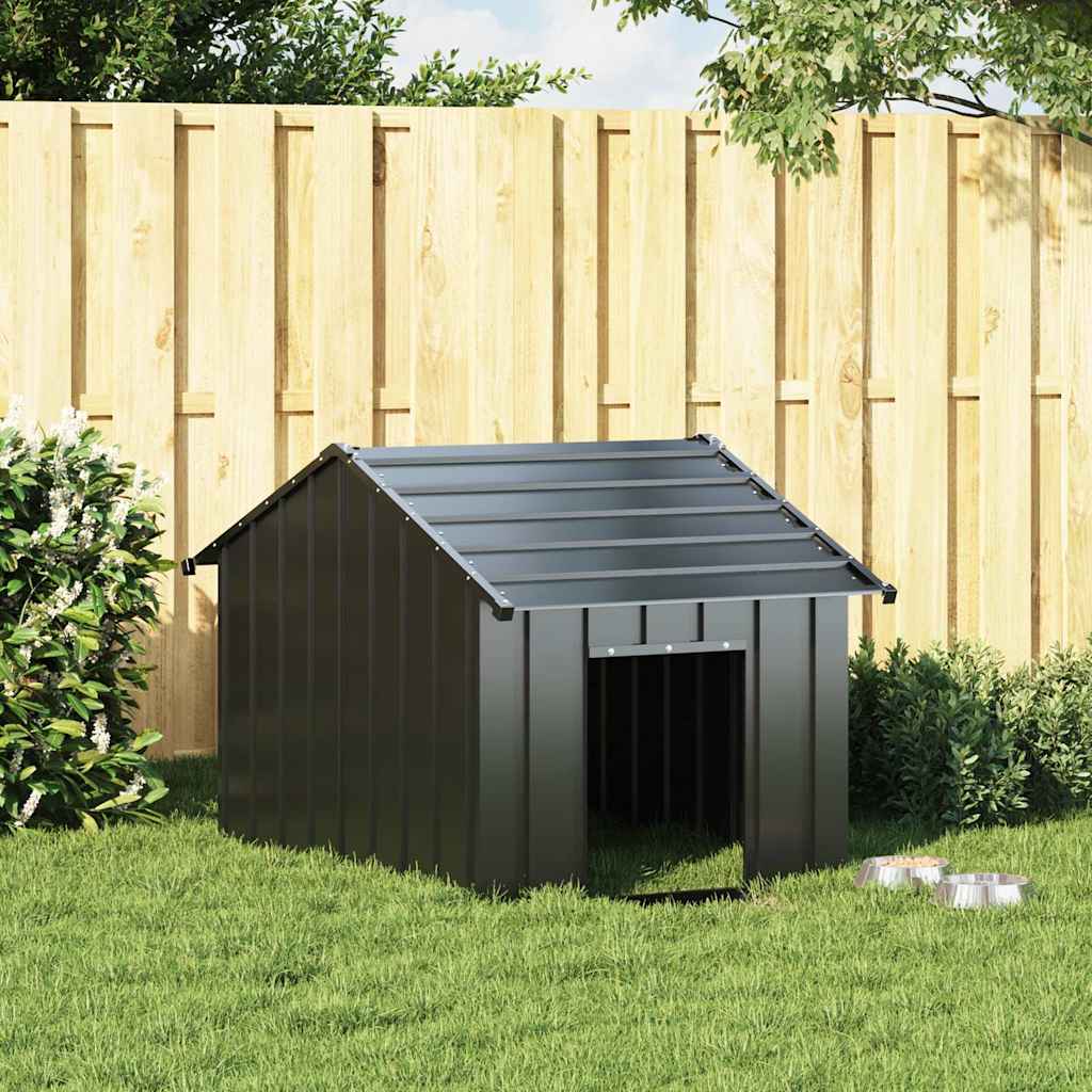 Hondenhok met dak 83x130x85 cm gegalvaniseerd staal is nu te koop bij PeponiXL, paradijselijk wonen!