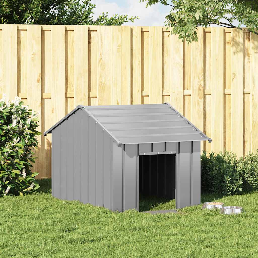 Hondenhok met dak 83x130x85 cm gegalvaniseerd staal is nu te koop bij PeponiXL, paradijselijk wonen!