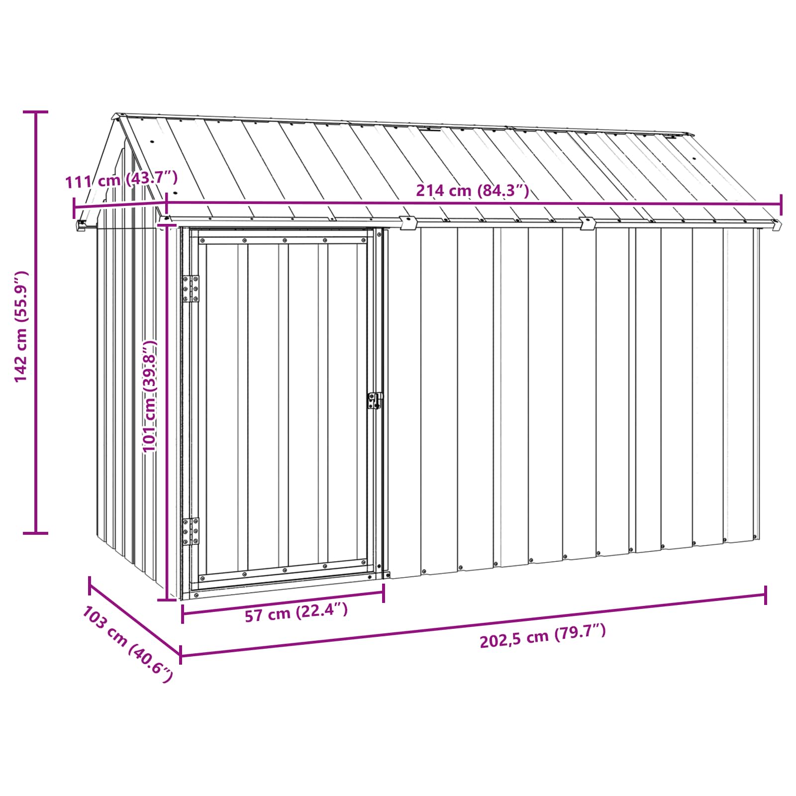Vogelkooi Antraciet 215 x 112 x 141 cm Gegalvaniseerd staal is nu te koop bij PeponiXL, paradijselijk wonen!