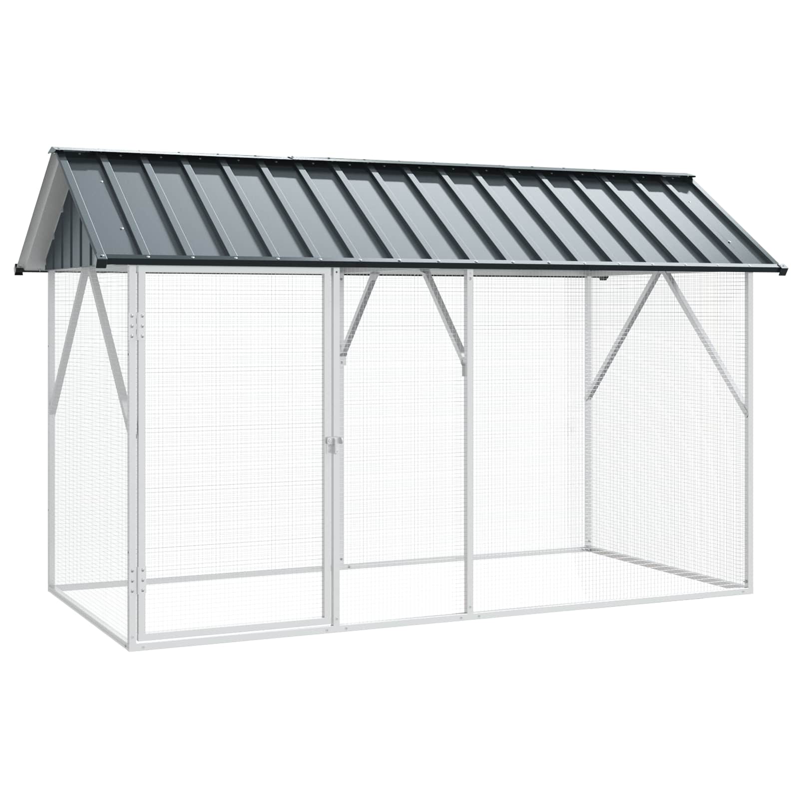 Vogelkooi Antraciet 227 x 112 x 141 cm Gegalvaniseerd staal is nu te koop bij PeponiXL, paradijselijk wonen!