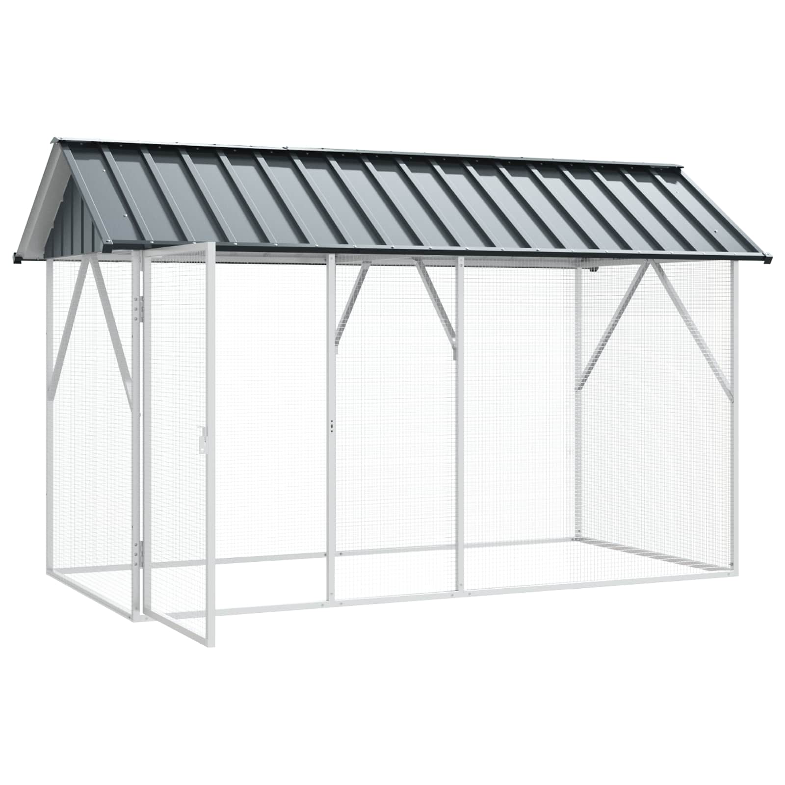 Vogelkooi Antraciet 227 x 112 x 141 cm Gegalvaniseerd staal is nu te koop bij PeponiXL, paradijselijk wonen!
