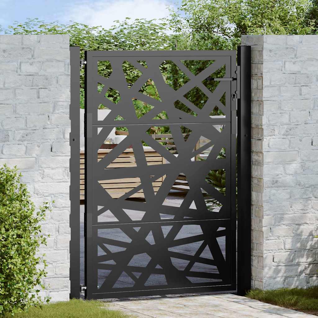 Poort met lichtontwerp 100x125 cm staal zwart is nu te koop bij PeponiXL, paradijselijk wonen!