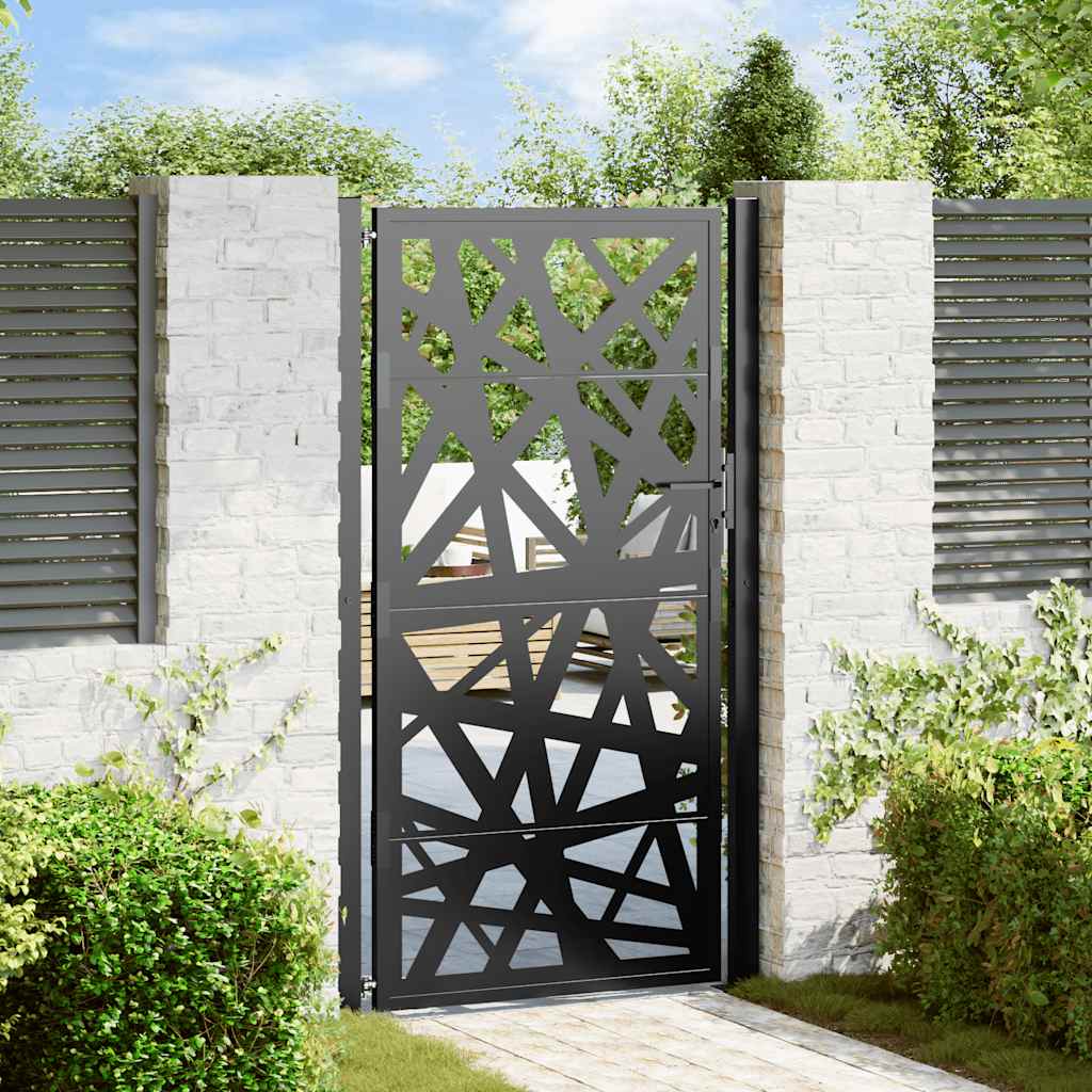 Poort met lichtontwerp 100x175 cm staal zwart is nu te koop bij PeponiXL, paradijselijk wonen!