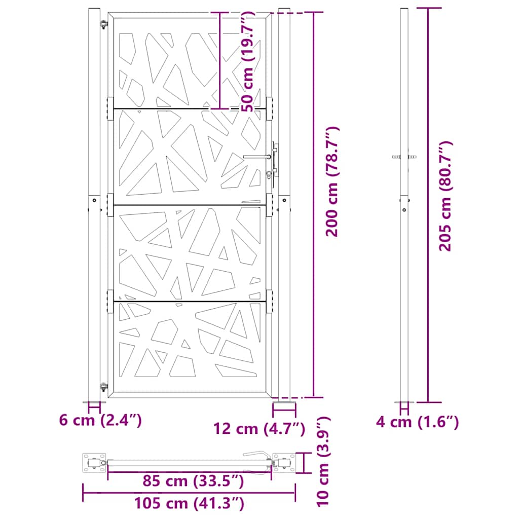 Poort met lichtontwerp 100x200 cm staal zwart is nu te koop bij PeponiXL, paradijselijk wonen!