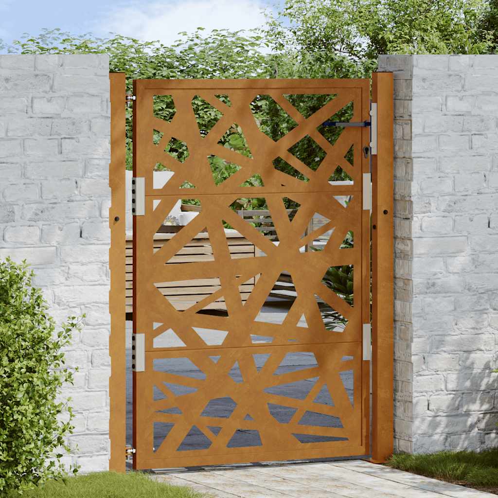 Poort met lichtontwerp 100x125 cm weervast staal is nu te koop bij PeponiXL, paradijselijk wonen!