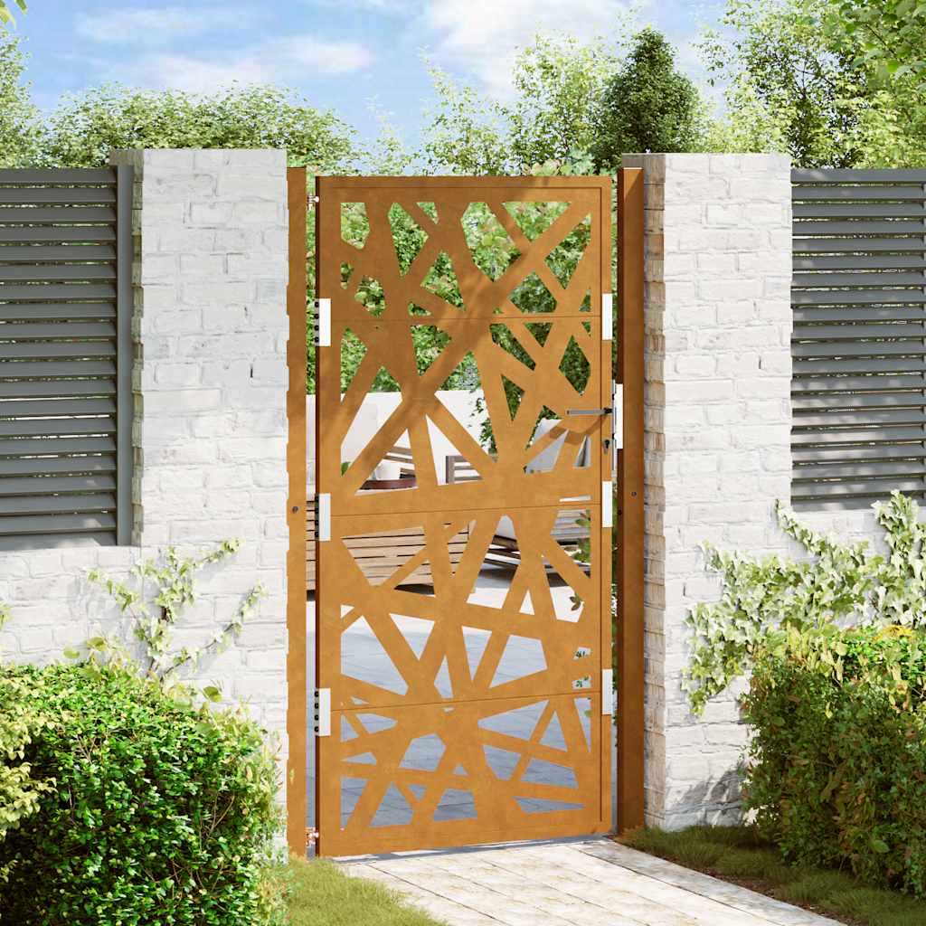 Poort met lichtontwerp 100x175 cm weervast staal is nu te koop bij PeponiXL, paradijselijk wonen!
