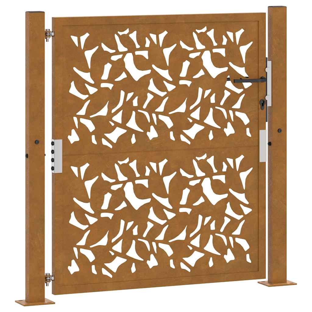 Poort met bladontwerp 100x100 cm weervast staal is nu te koop bij PeponiXL, paradijselijk wonen!
