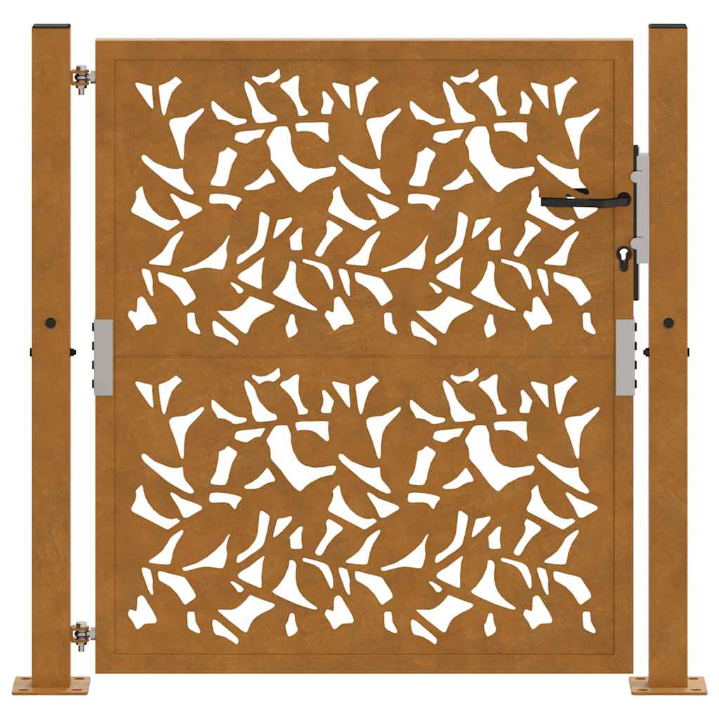 Poort met bladontwerp 100x100 cm weervast staal is nu te koop bij PeponiXL, paradijselijk wonen!