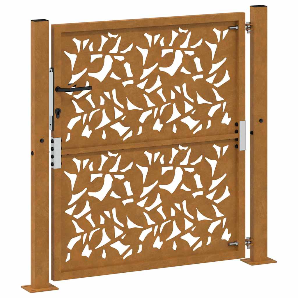 Poort met bladontwerp 100x100 cm weervast staal is nu te koop bij PeponiXL, paradijselijk wonen!
