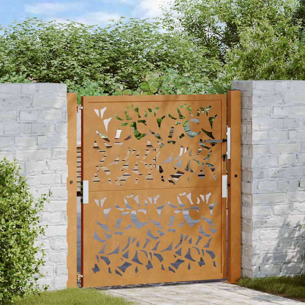 Poort met bladontwerp 100x100 cm weervast staal is nu te koop bij PeponiXL, paradijselijk wonen!