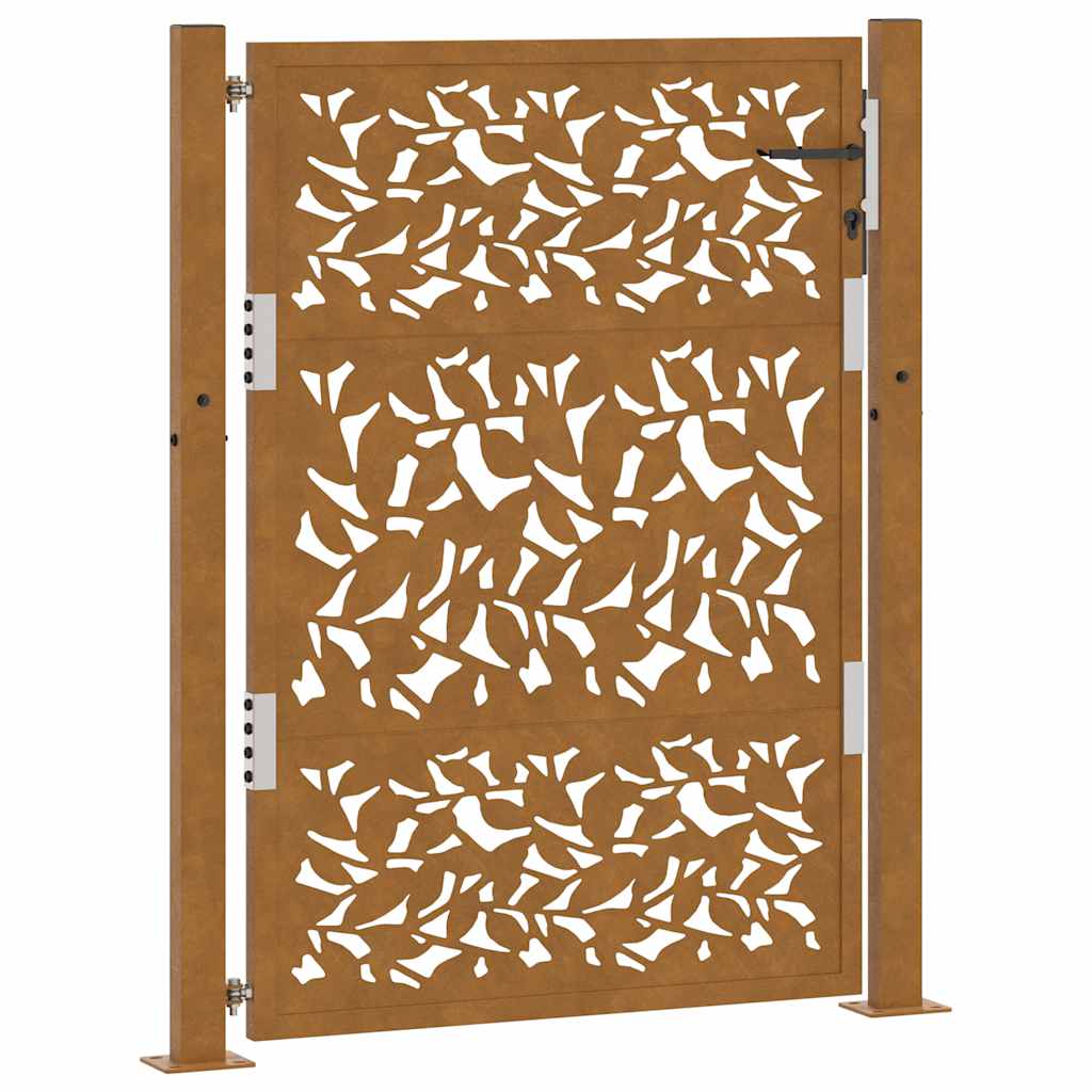 Poort met bladontwerp 100x125 cm weervast staal is nu te koop bij PeponiXL, paradijselijk wonen!
