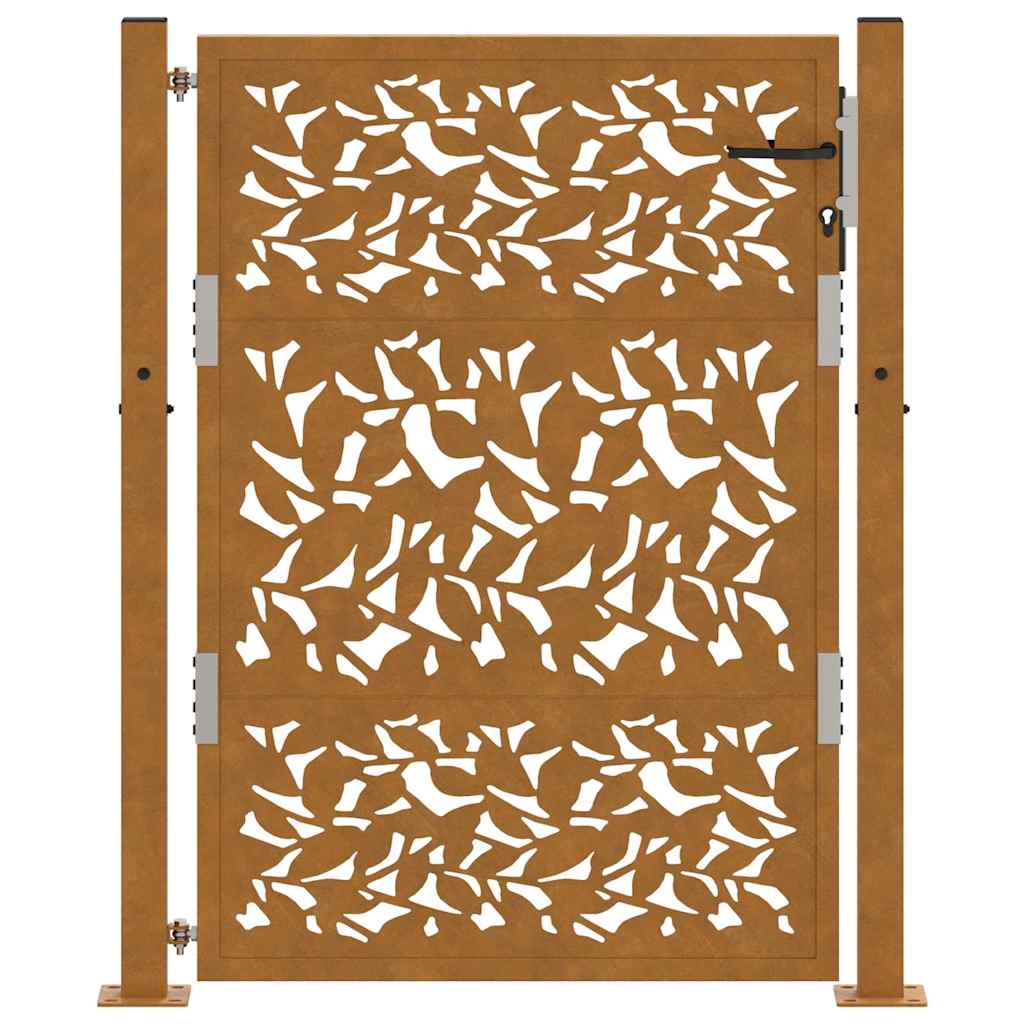 Poort met bladontwerp 100x125 cm weervast staal is nu te koop bij PeponiXL, paradijselijk wonen!