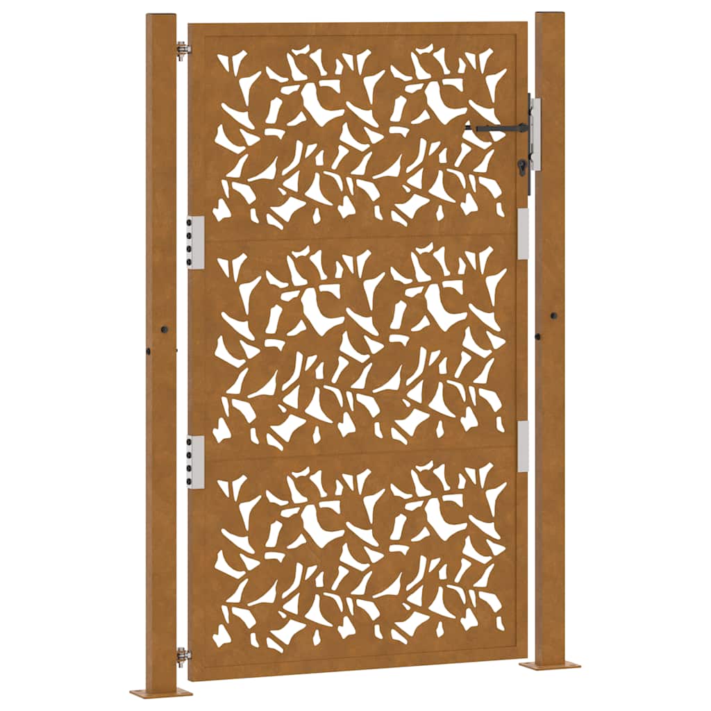Poort met bladontwerp 100x150 cm weervast staal is nu te koop bij PeponiXL, paradijselijk wonen!