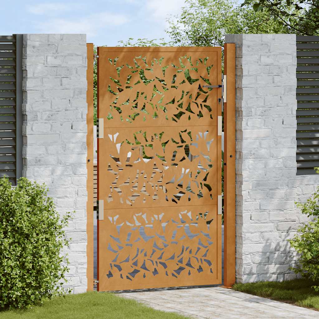 Poort met bladontwerp 100x150 cm weervast staal is nu te koop bij PeponiXL, paradijselijk wonen!