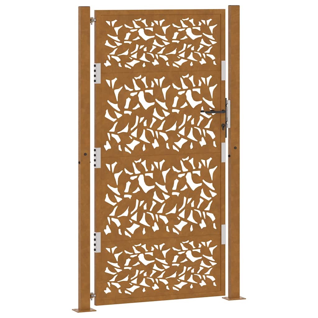 Poort met bladontwerp 100x175 cm weervast staal is nu te koop bij PeponiXL, paradijselijk wonen!
