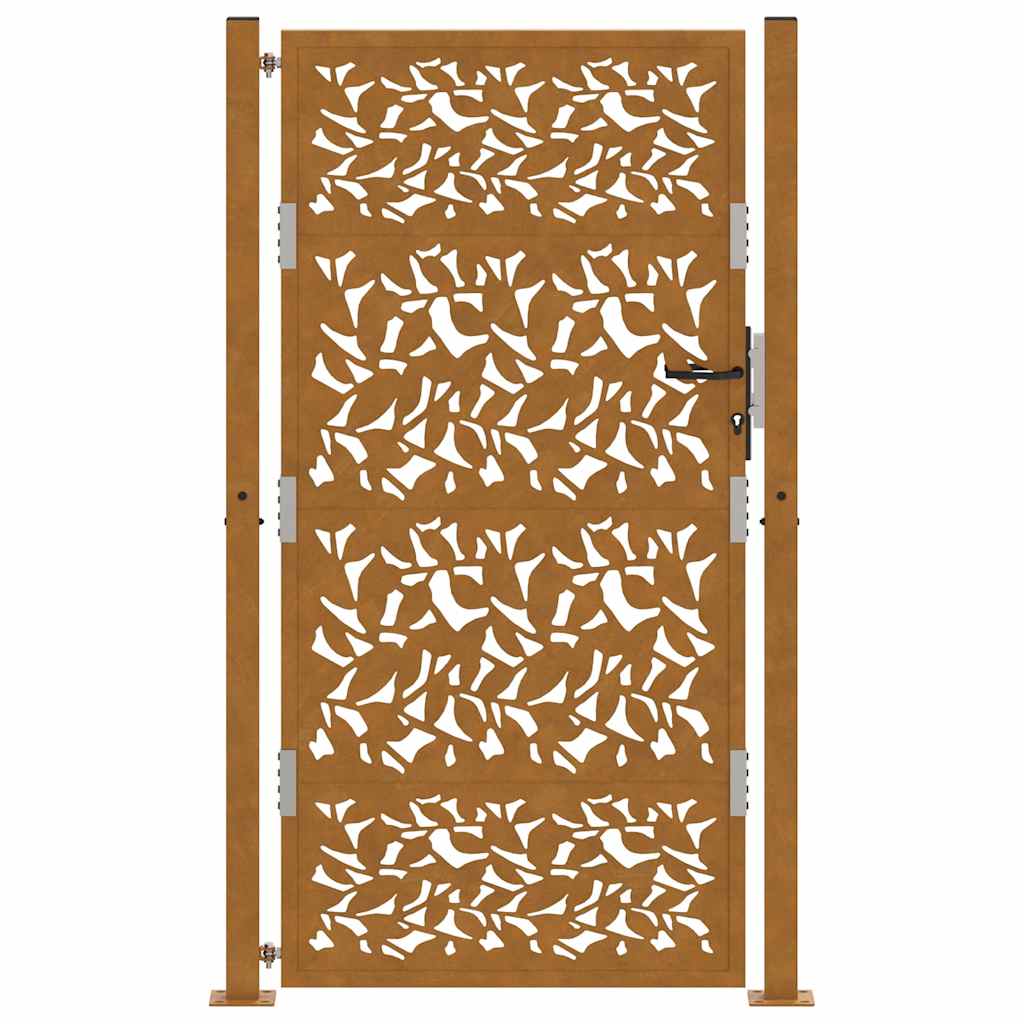 Poort met bladontwerp 100x175 cm weervast staal is nu te koop bij PeponiXL, paradijselijk wonen!