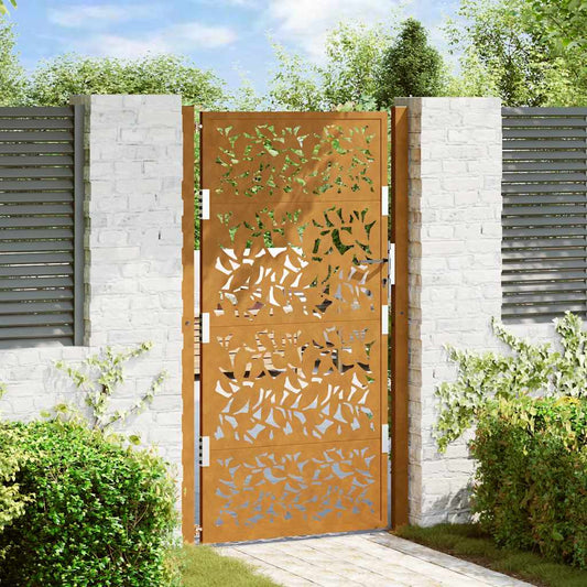 Poort met bladontwerp 100x175 cm weervast staal is nu te koop bij PeponiXL, paradijselijk wonen!