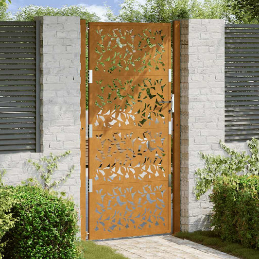 Poort met bladontwerp 100x200 cm weervast staal is nu te koop bij PeponiXL, paradijselijk wonen!