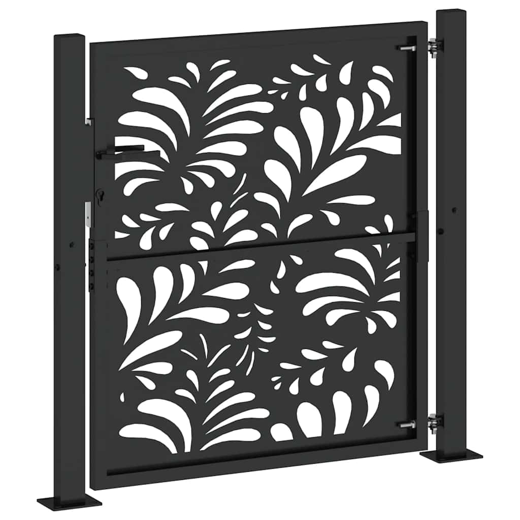 Poort met golfontwerp 100x100 cm staal zwart is nu te koop bij PeponiXL, paradijselijk wonen!