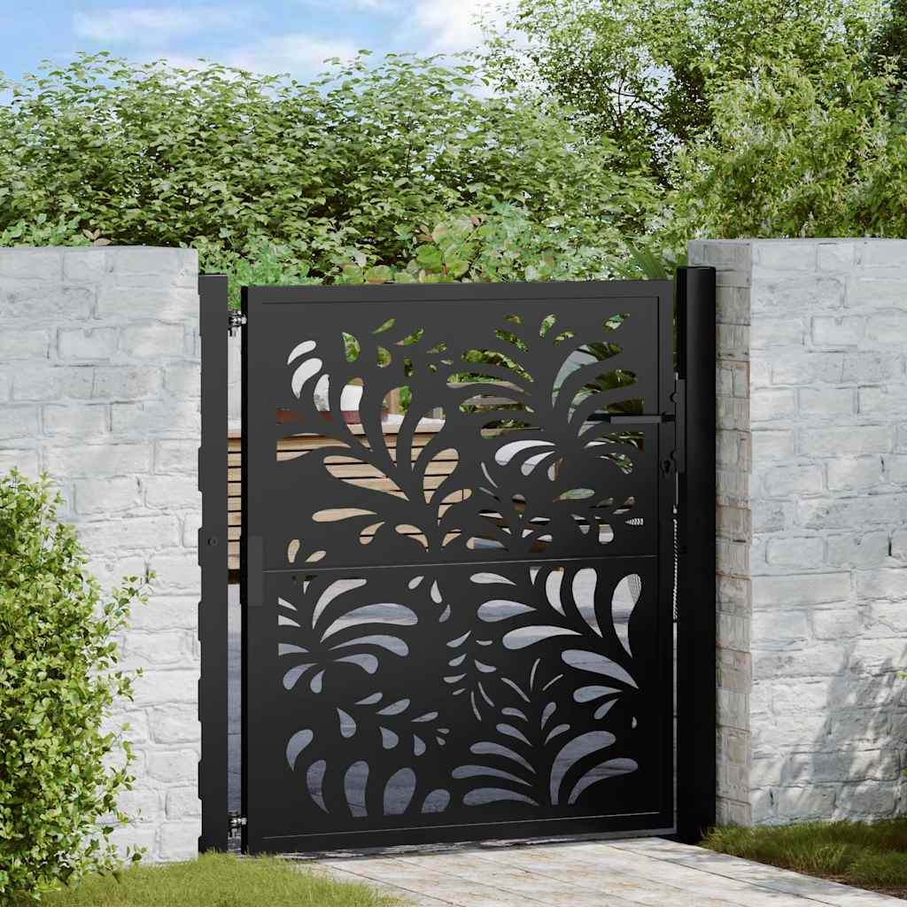 Poort met golfontwerp 100x100 cm staal zwart is nu te koop bij PeponiXL, paradijselijk wonen!