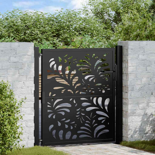 Poort met golfontwerp 100x100 cm staal zwart is nu te koop bij PeponiXL, paradijselijk wonen!