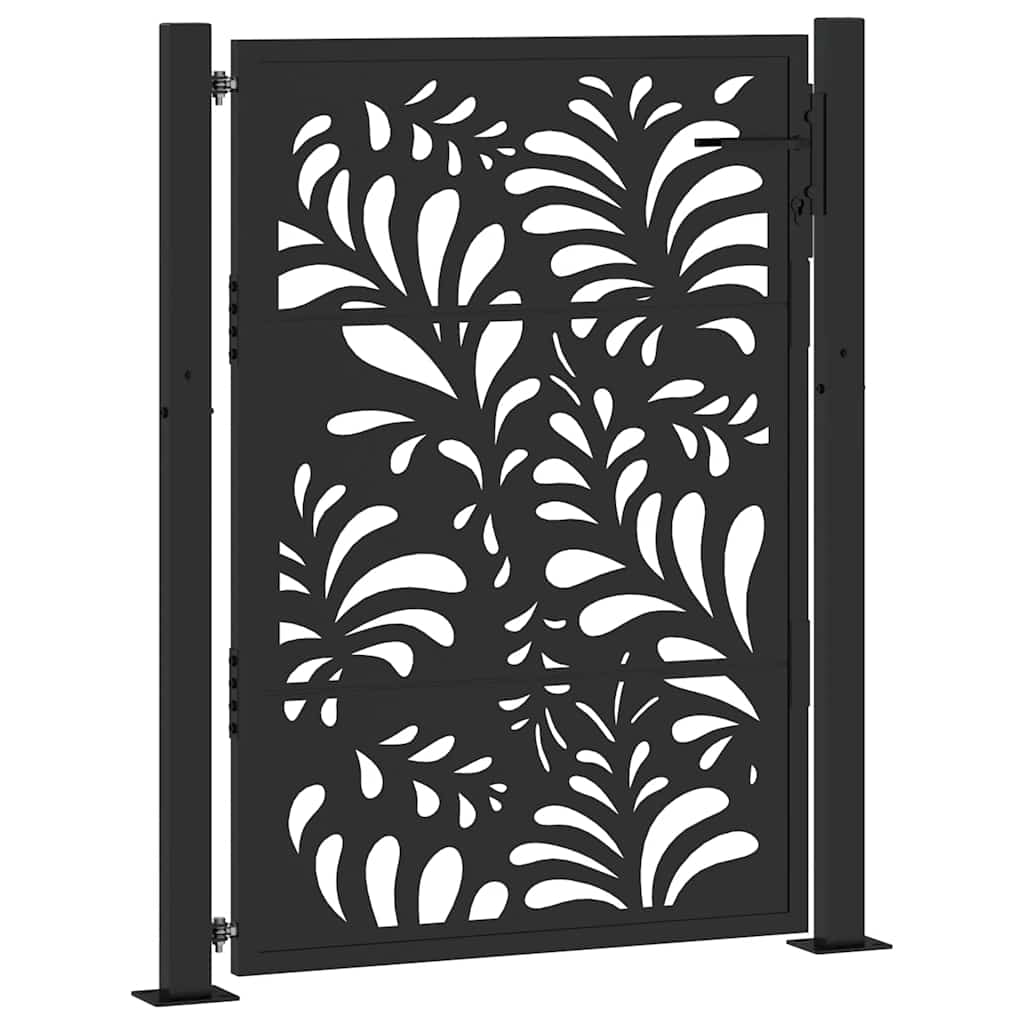 Poort met golfontwerp 100x125 cm staal zwart is nu te koop bij PeponiXL, paradijselijk wonen!