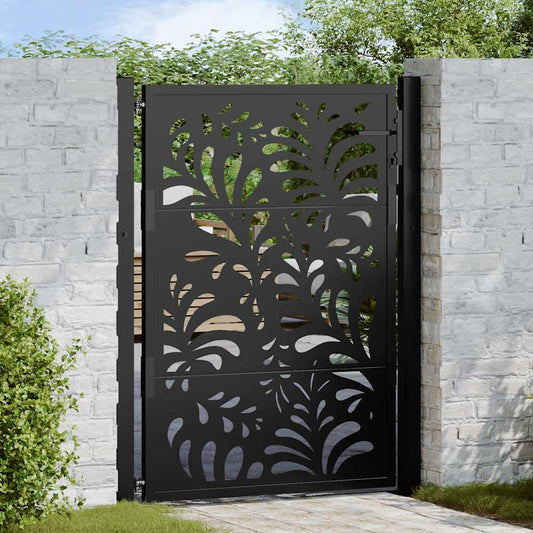 Poort met golfontwerp 100x125 cm staal zwart is nu te koop bij PeponiXL, paradijselijk wonen!