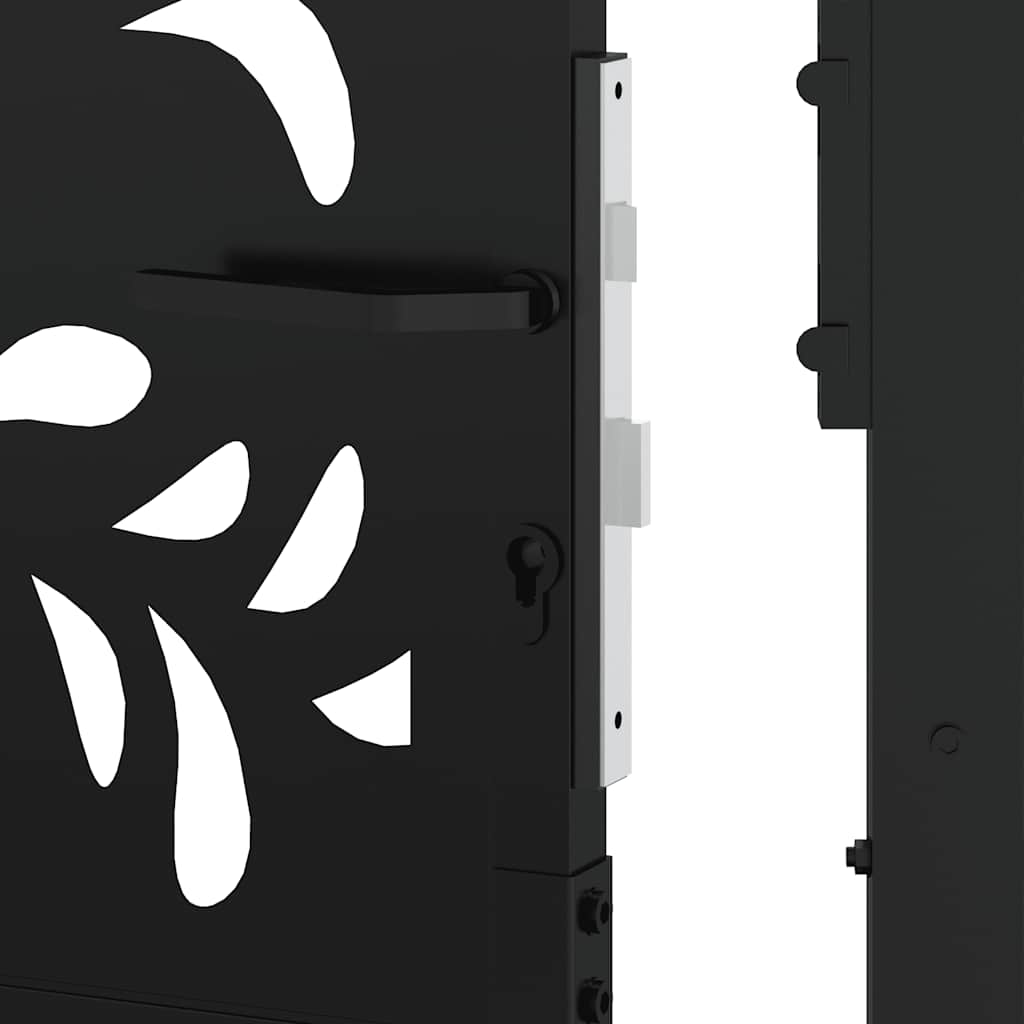 Poort met golfontwerp 100x175 cm staal zwart is nu te koop bij PeponiXL, paradijselijk wonen!