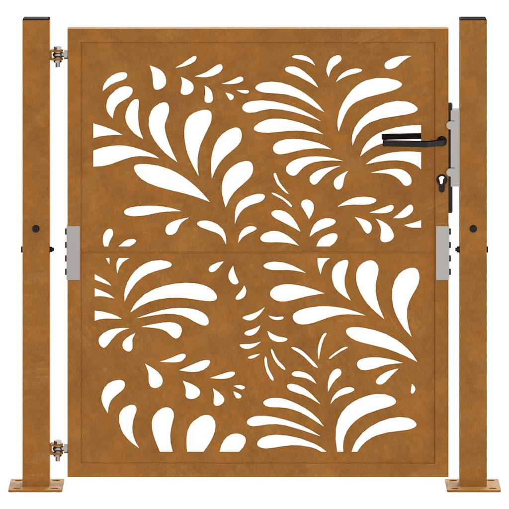 Poort met golfontwerp 100x100 cm weervast staal is nu te koop bij PeponiXL, paradijselijk wonen!