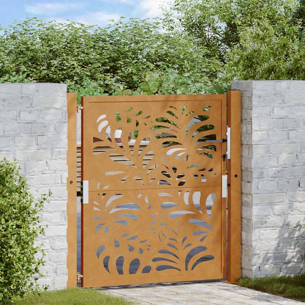 Poort met golfontwerp 100x100 cm weervast staal is nu te koop bij PeponiXL, paradijselijk wonen!