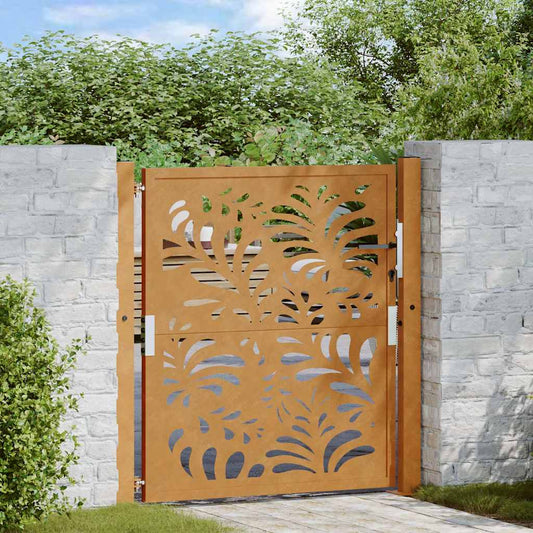 Poort met golfontwerp 100x100 cm weervast staal is nu te koop bij PeponiXL, paradijselijk wonen!