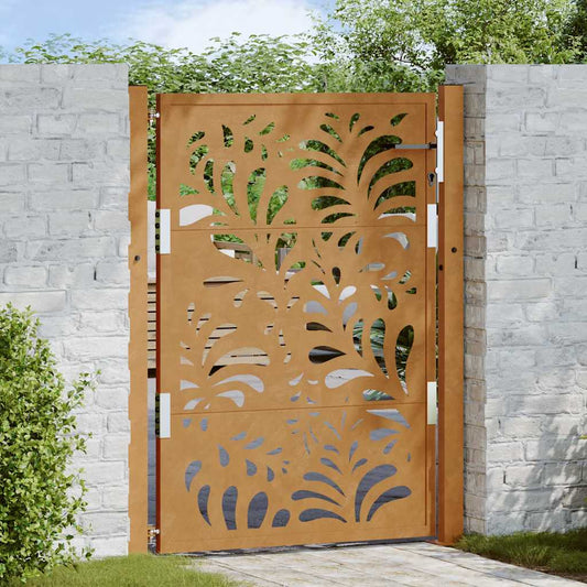 Poort met golfontwerp 100x125 cm weervast staal is nu te koop bij PeponiXL, paradijselijk wonen!