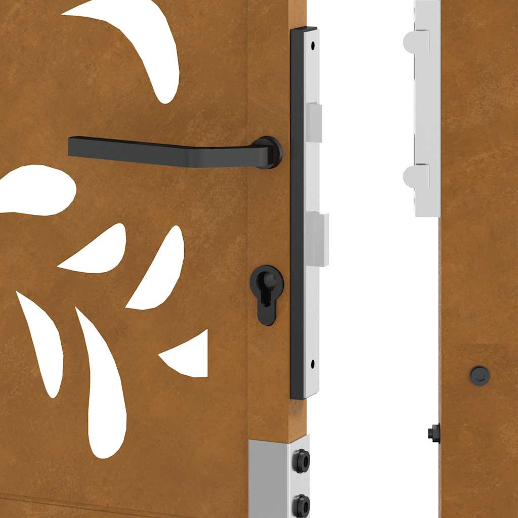 Poort met golfontwerp 100x175 cm weervast staal is nu te koop bij PeponiXL, paradijselijk wonen!