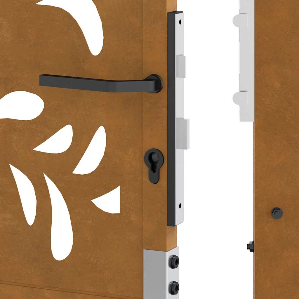 Poort met golfontwerp 100x200 cm weervast staal is nu te koop bij PeponiXL, paradijselijk wonen!