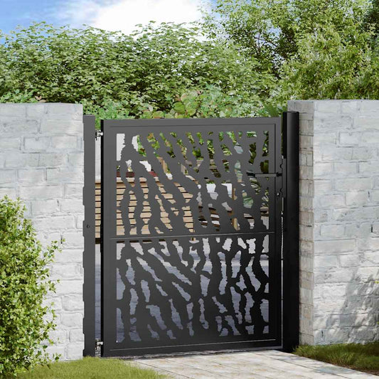 Poort met sporenontwerp 100x100 cm staal zwart is nu te koop bij PeponiXL, paradijselijk wonen!