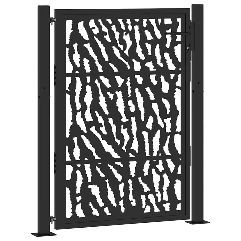 Poort met sporenontwerp 100x125 cm staal zwart is nu te koop bij PeponiXL, paradijselijk wonen!