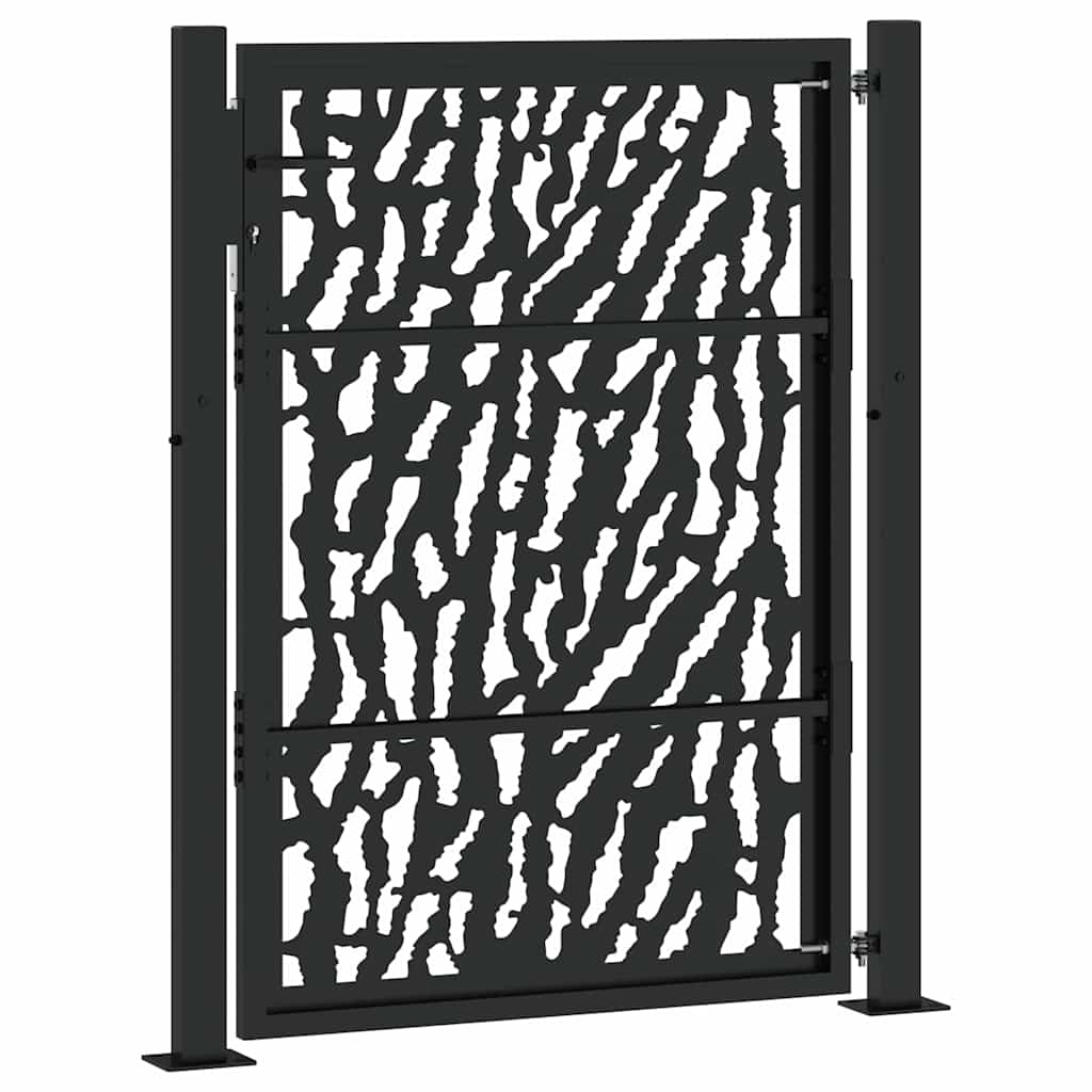 Poort met sporenontwerp 100x125 cm staal zwart is nu te koop bij PeponiXL, paradijselijk wonen!