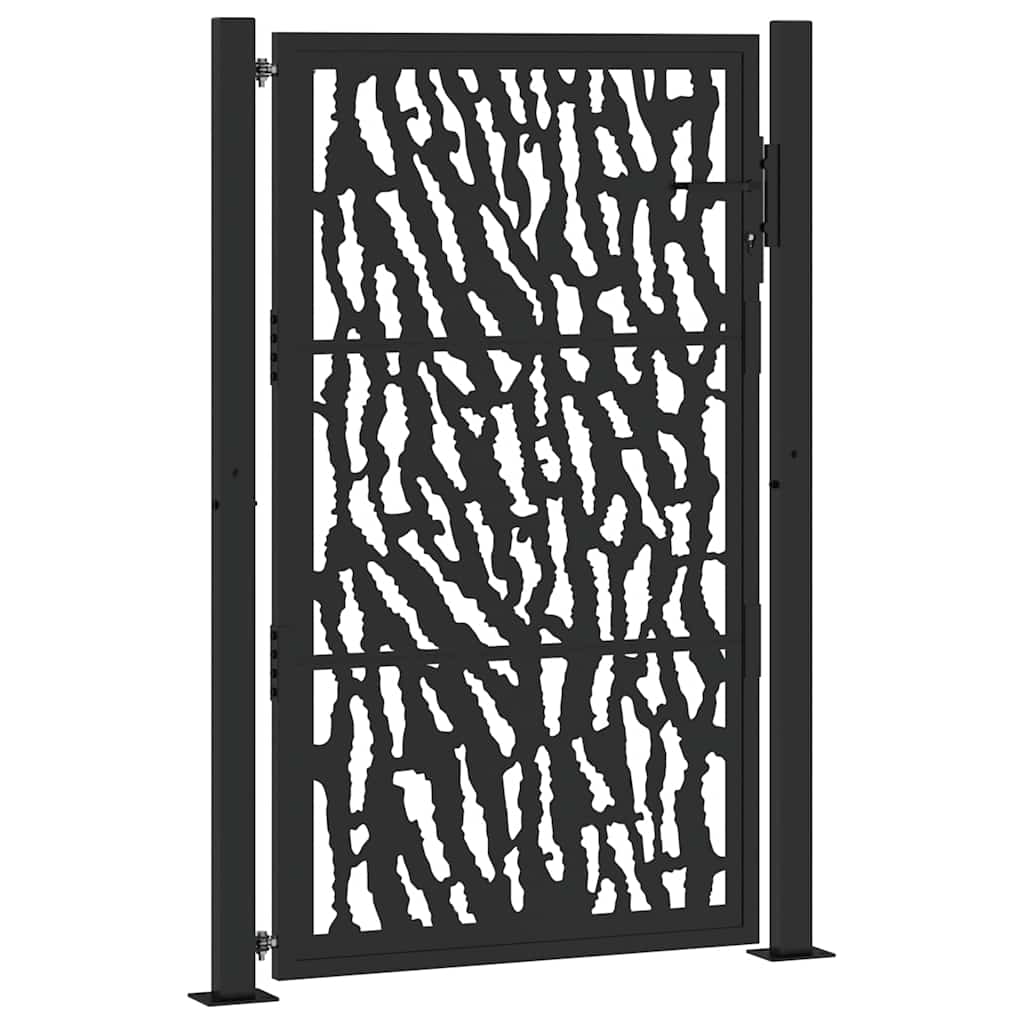 Poort met sporenontwerp 100x150 cm staal zwart is nu te koop bij PeponiXL, paradijselijk wonen!